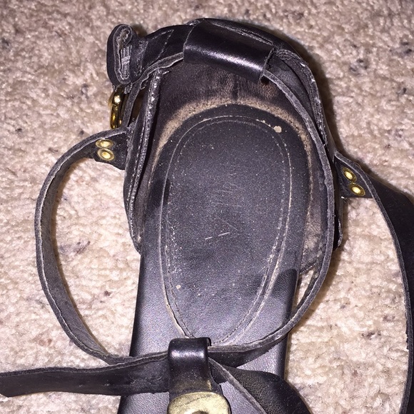 Mia leather and gold heeled sandals - Picture 4 of 5